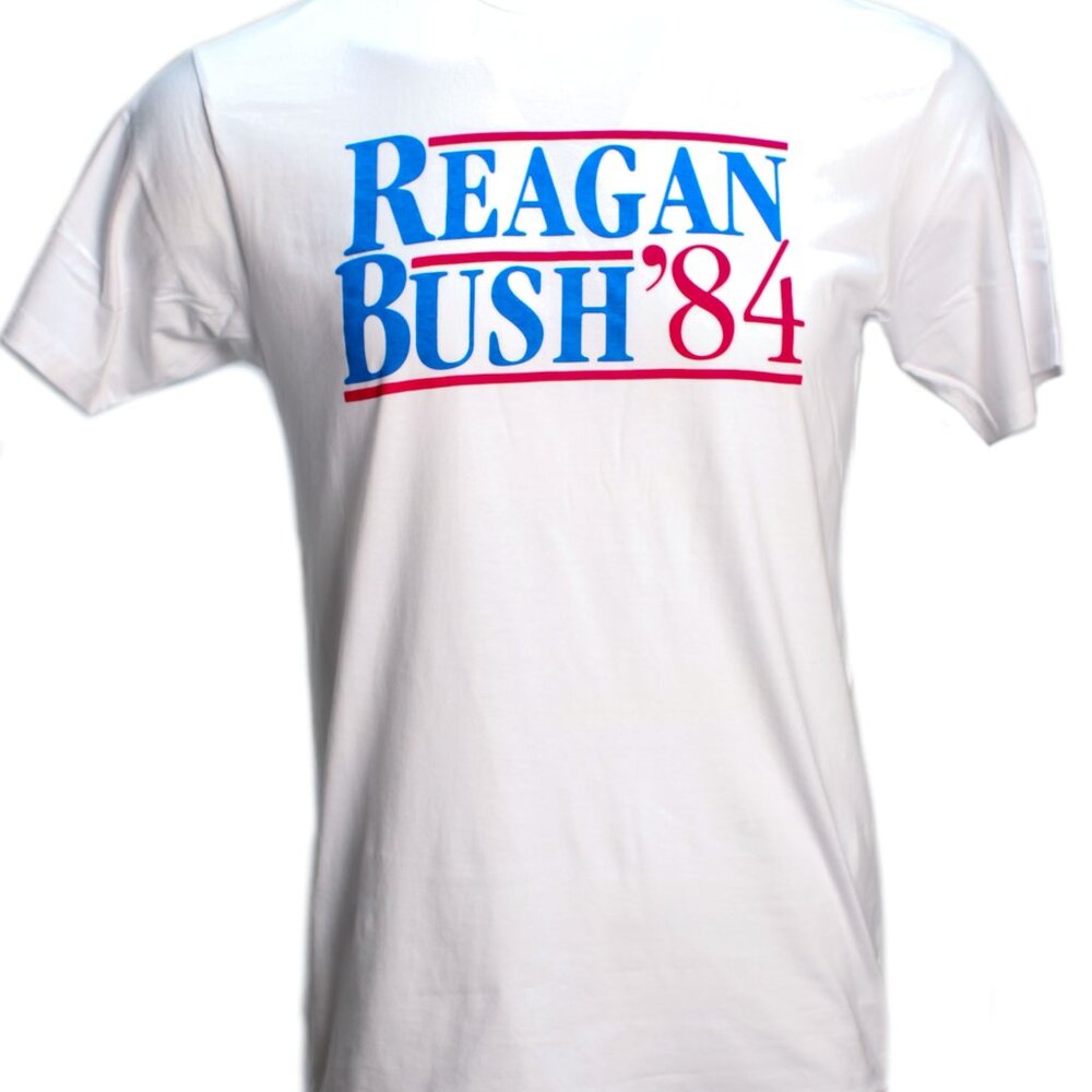 Men's Reagan Bush 84 T-Shirt Conservative Presidential Memorabilia S-3XL White
